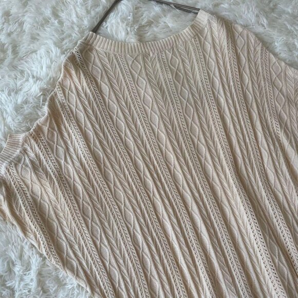 Meliya Cable Knit Sweater M Top White - Picture 3 of 5